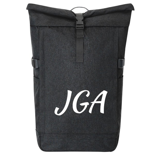 Huuraa Kurierrucksack JGA Junggesellenabschied Geschenk 30-44 Liter Black Melange Roll-Top