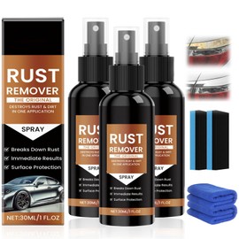 marveher Rust Remover Spray Heavy Duty Metal Cleaner, Upgrade Rust Remover for Metal, Multipurpose Rust Stain Remover Spray, Iron Remover Car Detailing,Heavy Duty Rust Dissolver for Metal (30ML*3Pcs)