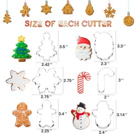 STARSIDE Christmas Cookie Cutters,6 pcs Cookie Cutters Christmas Shapes, Metal Winter Holiday Cookie Cutter Set-Gingerbread Man,Snowman,Christmas Tree