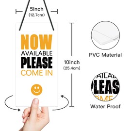 Putuo Decor Please Do Not Disturb Door Sign, Now Available Please Come In, In Session Door Sign For Therapists, Business Door PVC Sign Reversible Double Sided Aesthetic Hanger Plaque, 10x5 Inches