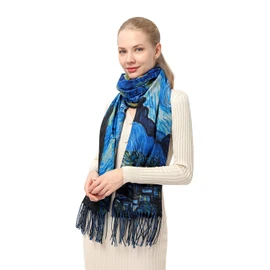 XINYUN - Bufanda de moda para mujer con borla impresa artística, suave cachemira, cálida manta grande para regalo, No2, L