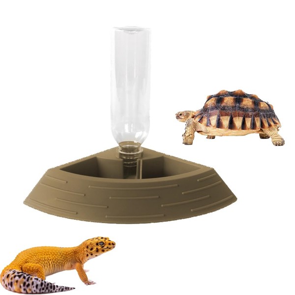 Reptile Feeder Bowl,Automatic Reptiles Water Dish Dispenser Feeding Bowls Terrarium