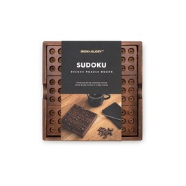 Iron & Glory Wooden Sudoku Board Game - Wooden Sudoku Puzzle - Brain Teaser Games For Adults - Portable Travel Games - Family Board Game - Puzzle Gifts For Men - Wood Pegs & Guide