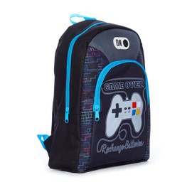 ThePyjamaFactory Game Over Recharging Boys Girls Gaming Backpack Gamer Rucksack Kids School Bag