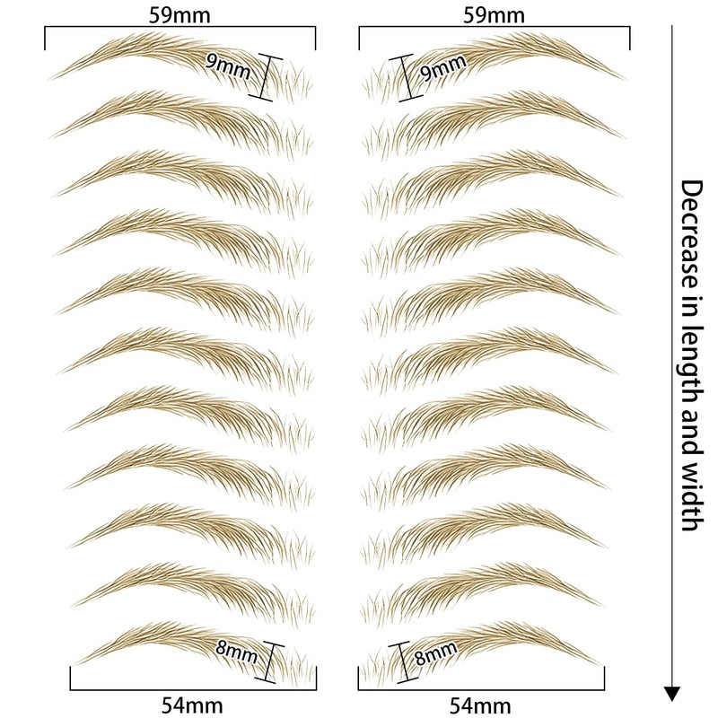 Aresvns 66 Pairs Gold Eyebrows Tattoo Sticker, Realistic Gold Tattoo