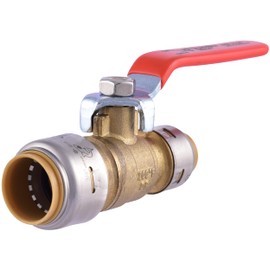 SharkBite Max 3/4 x 1/2 in PTC Reducing Ball Valve, Push-to-Connect Brass Water Shut-Off Plumbing Fitting, UR22973