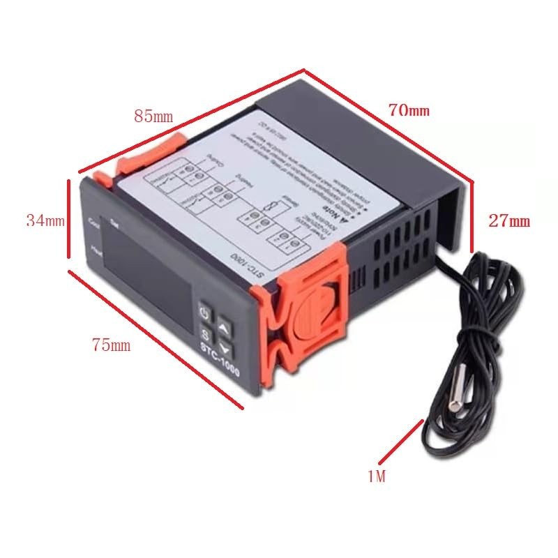 Taikuwu AC 110V-220V Temperature Controller, Digital Thermostat with Temperature Sensor