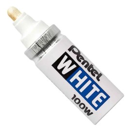 Marcador Permanente Pentel 100W de punta ancha blanco x unidad