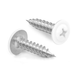 #8 x 5/8" Truss Head Fast Self Tapping Screws, Alloy Steel Wood Screws, White Head, 100 PCS
