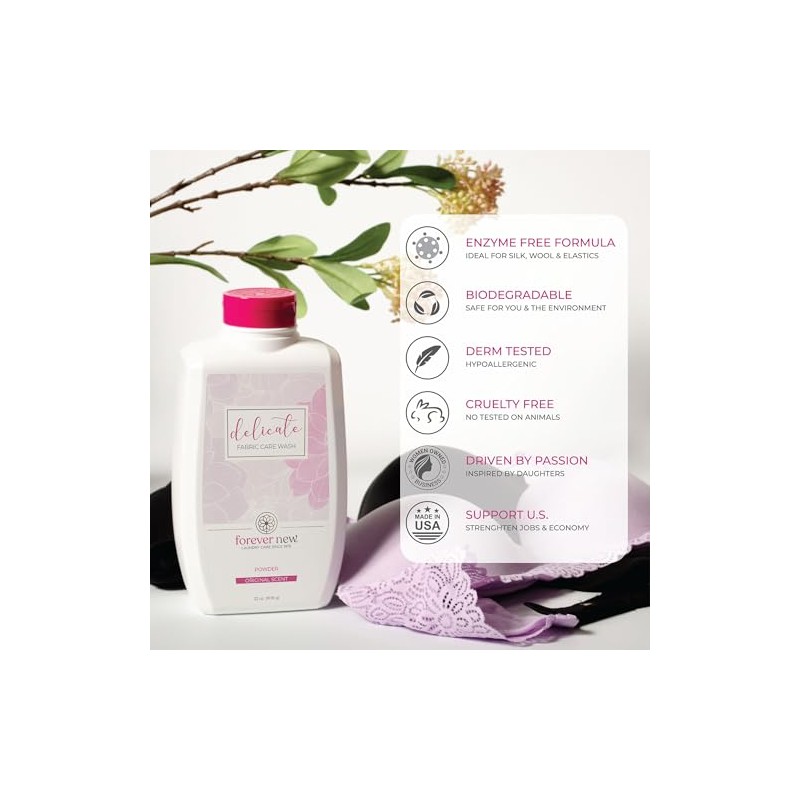 Forever New Detergente granular biodegradable hipoalergénico para lavandería, Blanco, 946.35ml