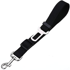 Car Seat Belt for Pets, Adjustable Pet Dog Cat Belt Leash Fit All Car ,Quick & Easy Installation,Works with Any Pet Harness-Black