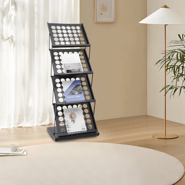 OCASAMI 4 Tiers A3 Brochure Holder Literature Display Rack Portable