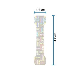 1 paquete con 50 hologramas de seguridad, valid, 1.1 x4.7 cm,transparente (50)