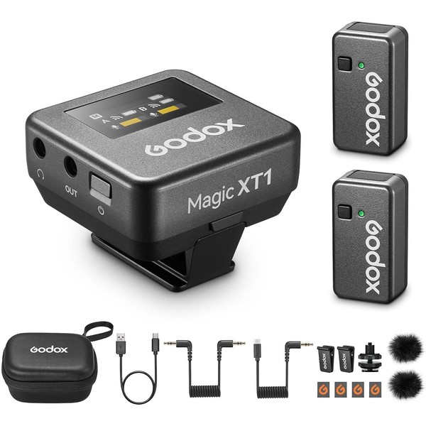 Godox Magic XT1 Wireless Lavalier Microphone for Camera, Android, iPhone15,