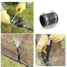 1-1/4 inch Flexible Rubber Coupling Flexible with Stainless Steel Hose Clamps Flex Cuffs Flexible PVC Coupling Fittings High Temperature Resistant Material for Plastic Plumbing Connections