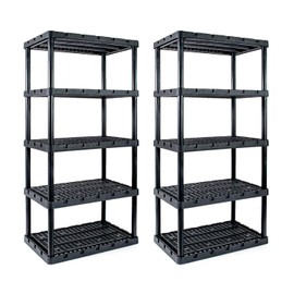 Gracious Living Knect A Shelf Heavy Duty Storage 5 Tier Shelving Unit (2 Pack)