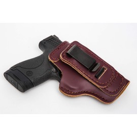 The Holster Store Colt Mustang Pocketlite w/CT Laserguard Leather Gun Holster Right Hand Mahogany - Pro Carry Shirt Tuck