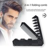 2-in-1 Portable Folding Pocket Comb for Men, Fine & Wide