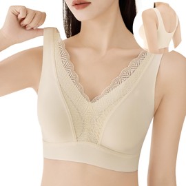 Allanve Bra, Night Bra, Ultra Sensitive 24 Hours, Sagging Prevention, Soft Non-Sewing, Wireless Bra, Seamless Bra, High Underarm Bra, Non-Suffer Breathability, Cleavage Makeup, Elastic Night,