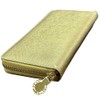 Money Lucky Wallet, Gold, Cowhide Leather, Saffiano Processing, Embossed Four
