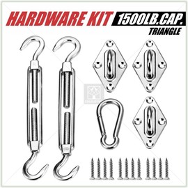ColourTree 6 Inch Hardware Kit for Triangle Sun Shade Sail Canopy, 316 Military-Grade Stainless Steel