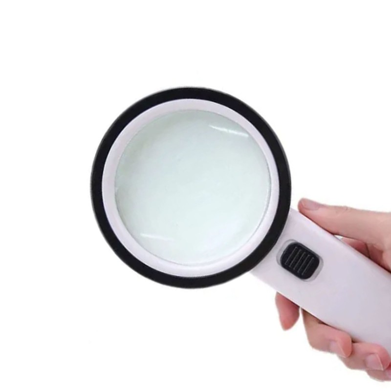 10X Large Double Layer Optical Magnifying Glass with LED Light