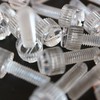 Pack of 60 Transparent Clear Plastic Acrylic Thumbscrews, slotted+knurled M5