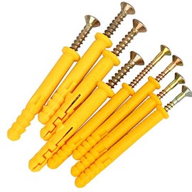 20set 8 x 60mm Ribbed Plastic Drywall Anchor Kit-Wall Anchors with Screws-Plastic Self Drilling Drywall Ribbed Anchors Assortment with Screws(Φ8-60mm,20set,M5 x 60)