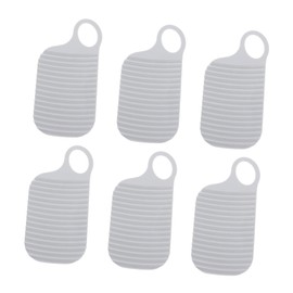 Levemolo 6pcs Portable Stripe Texture Clothes Washboard -sided Scrubbing Board for Easy Hand Washing Clothes and Travel Compact Laundry Tool Grey