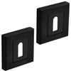 DecorAndDecor Square Escutcheon Thumb Turn Key Rose (Black Standard)