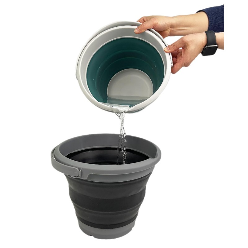 SAMMART Collapsible Plastic Bucket - Foldable Round Tub with handle