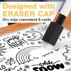 DERAYEE 10 x Black Erasable Whiteboard Marker Pens Erasable Marker