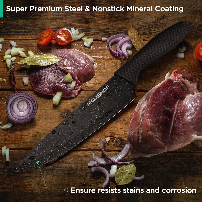 HAUSHOF Kitchen Knife Set, 5 PCS Knife Sets with Arcylic