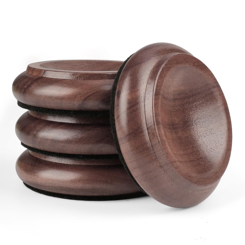 Premium Solid Wood Furniture Pads 4-Pack, Shock-Absorbing, Scratch-Proof Floor Protectors
