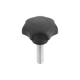 Rocker Star Grip Thermoplastic, D1 = 25 mm – Black – Component Steel Thread – M5 x 40 Pack of k0155.405x40