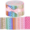 Jnenery Jelly Roll Fabric, Roll Up Cotton Fabric Quilting Strips,