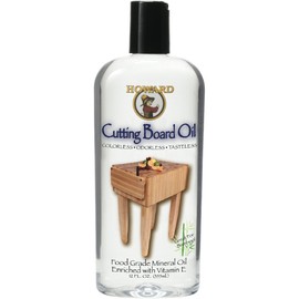 HOWARD Aceite Mineral de Grado Alimenticio | Para Proteger Tablas de Picar y/o Cortar, Barras, Bloques de Carnicero y Utensilios de Madera | Sin Color