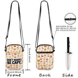WCGXKO Capybara Gift Don’t Worry, Be Capy Cute Animal Lover Gift Capybara Lover Crossbody Bag (Be Capy Cr CA)