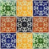 COLOR Y TRADICIÓN 9 Mexican Tiles 4" x 4" Day of The Dead Skulls Hand Painted