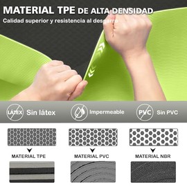 EDECOR 183 x 61CM Tapete de Yoga Antideslizante, Tapete para Ejercicio de Material TPE, Tapete de Pilates Fitness de 6 mm de espesor, Portátil Esteril