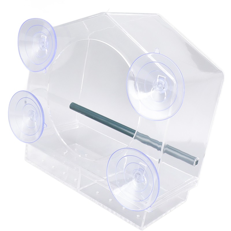 Window Bird Feeder Clear Sturdy Acrylic Window Bird House Feeder