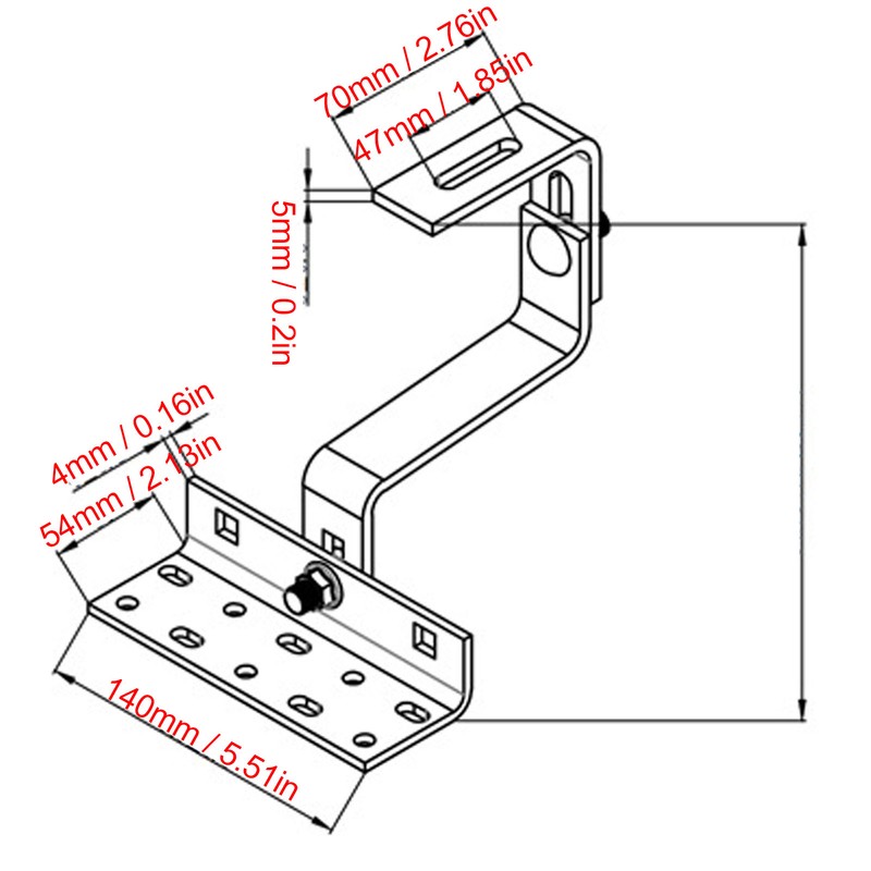 Solar Panel Bracket Stainless Steel Length Position 180° Adjustable Corrosion