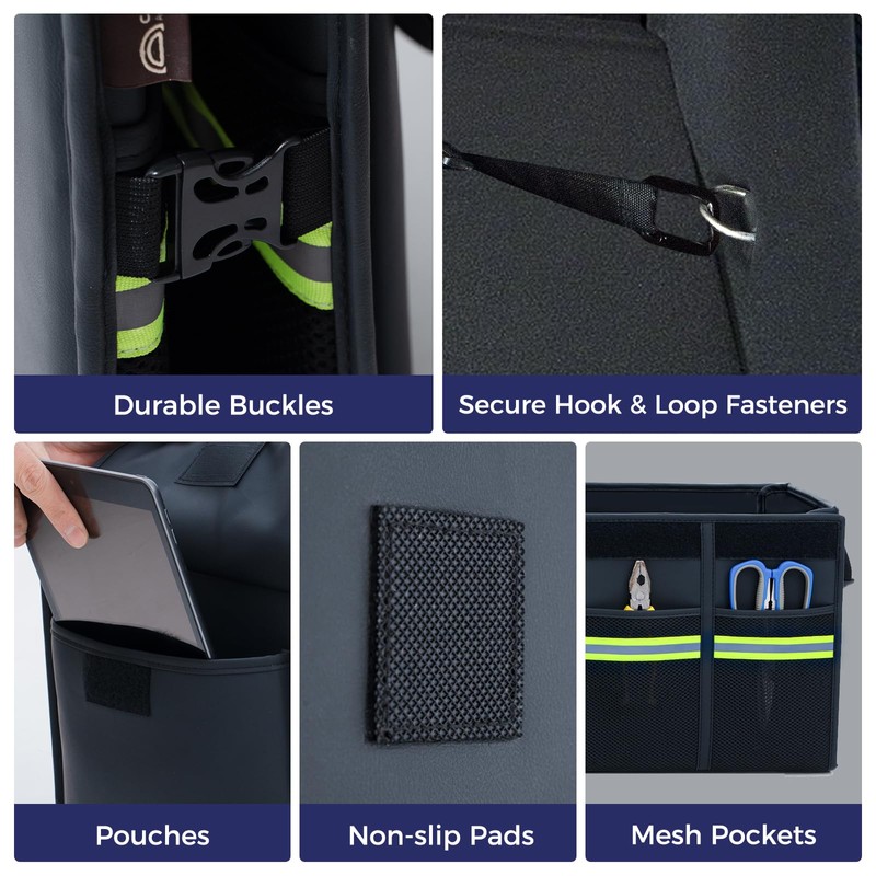 Coverado Car Trunk Organizer - 70L Nappa Leather Trunk Organizer
