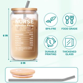 Best Nurses Gifts for Women - Funny Nurse Appreciation Birthday Graduation Retirement Christmas National Nurses Week Work Gifts - LPN RN Sister Friend Mom Coworker Gift Glass Cup