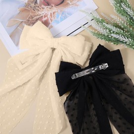 Pack of 2 Hair Bows Clips, Hair Bows Girls, Hair Bow Clips, Hair Clips with Large Bow, Plain Hair Pin with Bow, Hair Clips, Accessories for Girls and Women