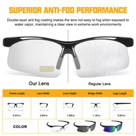 OXG Anti Fog Safety Glasses for Men Women, ANSI Z87.1 Protective Eyewear Impact Resistant Eye Protection for Work, Lab, Construction