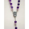 elegantmedical 8MM Amethyst Beads Rosary Cross Crucifix Catholic Necklace