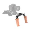 CAMVATE M6 Rosette Handgrip Pair (Wood) for DLSR Camera Shoulder