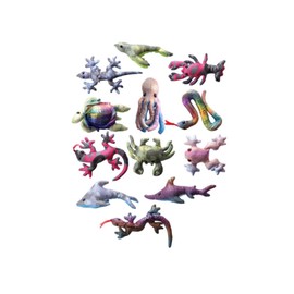 LK Trend & Style Handschmeichler Sandtiere Set, 11-15 cm, 10 Verschiedene Meerestiere und Reptilien, Glitzernd Mehrfarbig, Dekoratives Geschenk (5)