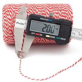 jijAcraft 400M Red and White Cotton String, 2MM Durable Craft String Twine Thread for Christmas Crafts Gift Wrapping